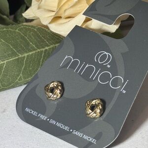 MINICCI Gold Tone Knot Stud Earrings